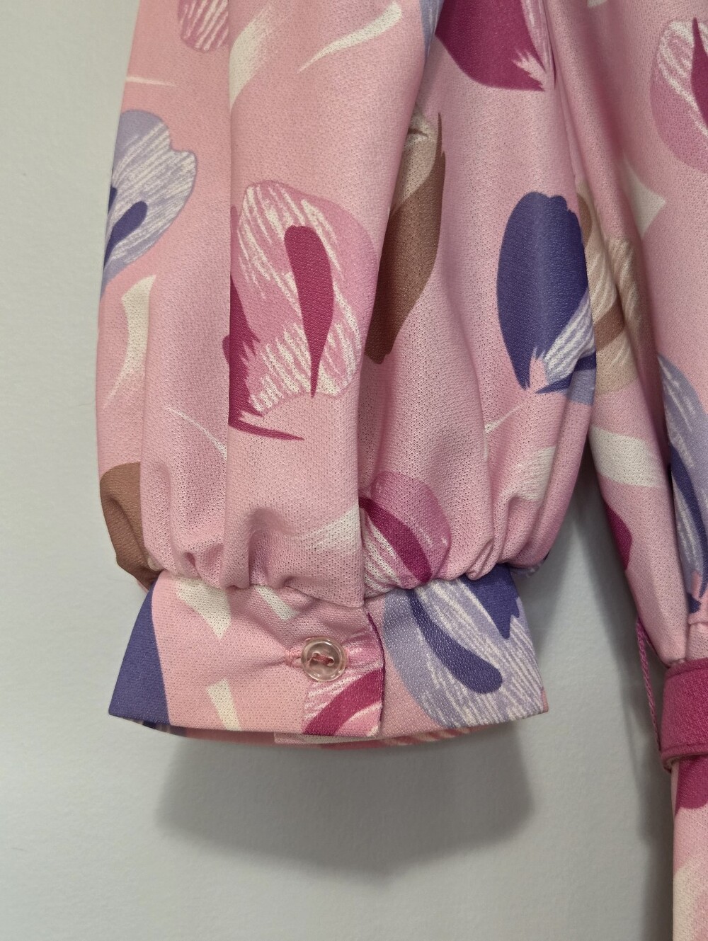 Vintage 70/80s Sears Pink Pastel Floral Dress Belt Sz M Coquette Bow Pastel - Picture 4 of 13
